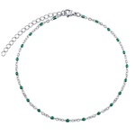 Dámský náramek z chirurgické oceli Nathalia -  tmavě zelený