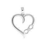 Diamantový přívěsek srdce Bentley nekonečno z bílého zlata