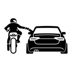 Samolepka respekt motorkářům na auto a motorku, tuning nálepka (5499)