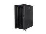 LANBERG Volně stojící skříň 19" 22U, 800x1000 LCD skleněné dveře černá (RAL9004) (v rozloženém stavu)