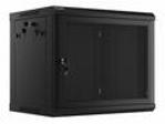 LANBERG Nástěnná jednodílná skříň 19", 9U, 600x450, (v rozloženém stavu), perforované dveře, černá (RAL9004)