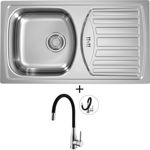 SET Alveus BASIC 150 fi 90 nerez + Alveus MINTAS chrom/černá