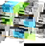 Dětský regál bílý s 9 úložnými boxy 17716.13