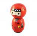 Japonská panenka Kokeshi Ninja Red 12 cm