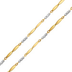 Zlatý náramek Alva ze žlutého a bílého zlata s broušenými korálky - 3 mm