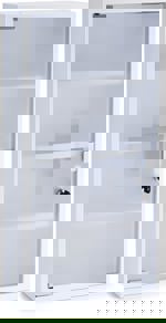 Skříňka na léky, Lékárnička, kov/sklo, bílá, uzamykatelná 18122