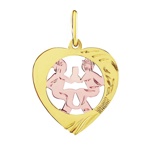 Zlatý přívěsek znamení zvěrokruhu Blíženci - srdce