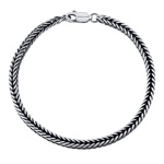 Stříbrný náramek pánský hranatý Fox - 4 mm