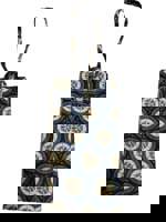 CEDR Univerzální riflová kapsa – praktický obal pro každý den, motiv kruhy (Dvojitá riflová kapsa s motivem kruhů)