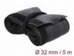 Delock Pletené opláštění na suchý zip 5 m x 32 mm, černé