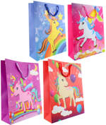 Taška dárková dětská velká Jednorožec 43x55cm 4 druhy