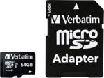 Verbatim MICRO SDXC 64GB CL 10 ADAP paměťová karta microSDXC 64 GB Class 10 vč. SD adaptéru