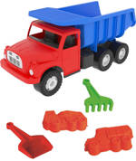 DINO Tatra T148 klasické nákladní auto 30cm modročervená + pískový set 5ks