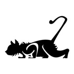 Samolepka kočka prašivka na auto a motorku, tuning nálepka (1632)