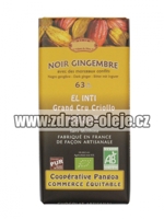 Hořká čokoláda se zázvorem BIO 63% kakaa 100g Salute Livi