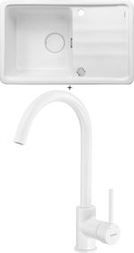 SET Deante MOMI ZCM 6113 keramika bílá + Deante MILIN W62M bílá