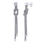 Stříbrné pletené řetízkové visací náušnice Brona