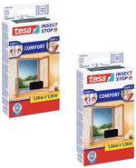 Síťka proti hmyzu TESA Insect Stop COMFORT do oken v balení 2 ks - ochrana proti hmyzu se suchým zipem, samolepicí - mouchy sítě bez vrtání - antracitová