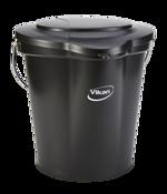 Černý plastový kbelík s víkem 12l VIKAN 56869