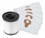 1+5ks Sada filtr omývatelný pro Parkside PWD 25, PWD 30, PNTS 1400 H4 a sáčky textilní 58x31cm