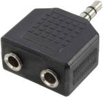 LogiLink CA1002 Adapter jack audio adaptér [1x jack zástrčka 3,5 mm - 2x jack zásuvka 3,5 mm, jack zásuvka 3,5 mm] černá