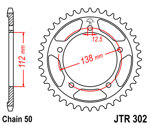 Rozeta JTR302-43 pro: HONDA CB 900F Hornet