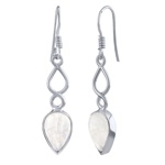 Stříbrné visací náušnice Lauren s přírodním měsíčním kamenem