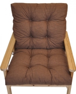 Polstr na zahradní křeslo s nízkým opěradlem - látka hnědý melír | RYCHLÉ DODÁNÍ