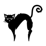 Samolepka černá kočka na auto a motorku, tuning nálepka (5693)