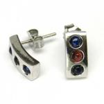 AutorskeSperky.com - Stříbrné naušnice s drahými kameny - S2511