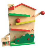 Originální dřevěná hračka - dřevěný tobogán Oskar - barevný