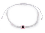 Náramek shamballa Alláhovo oko, barva 4 bílá růžová