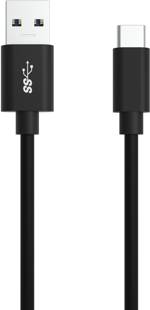 Ansmann USB kabel USB 3.2 Gen1 USB-A zástrčka, USB-C ® zástrčka 2.00 m černá hliníková zástrčka, krytí TPE, oboustranně zapojitelná zástrčka 1700-0081