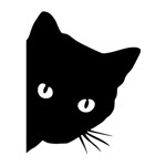 Samolepka zvědavá kočka na auto a motorku, tuning nálepka (1643)