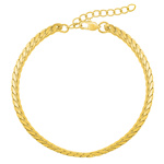 Náramek Curb Pancr z chirurgické oceli pozlacený 18kt žlutým zlatem s prodloužením - 4 mm