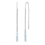 Stříbrné visací řetízkové náušnice Morticia s přírodním modrým Topazem