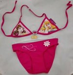 Dívčí plavky  Princess tmavě růžové s květy velikost 4roky