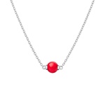 Stříbrný náhrdelník Katrina s přírodním červeným korálem