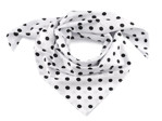 Bavlněný šátek s puntíky 70x70 cm, barva 1 bílá černá