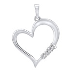 Stříbrný přívěsek SRDCE s čirými Swarovski Zirconia