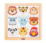 * Skládačka Zvířecí hlavičky - safari, dřevěná