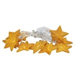 Solight LED řetěz vánoční hvězdy zlaté, 10LED řetěz, 1m, zlatá barva, 2x AA, IP20  - 1V212