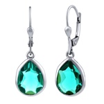 Stříbrné visací náušnice Maira se syntetickým paraiba turmalínem