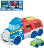 Teamsterz Auto Tiny transportér set se 2 soft baby autíčky s očima plast