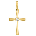 Diamantový přívěsek kříž Eternal ze žlutého zlata 0,03 ct