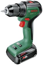 Bosch Home and Garden UniversalDrill 18V-60 aku šroubovák, aku vrtací šroubovák, 18 V, 2.0 Ah Li-Ion akumulátor, vč. nabíječky, 06039D7001