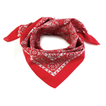 Šátek bavlněný Bandana kašmírový vzor 70x70 cm - červený
