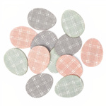 Pastelové veľkonočné nálepky z filcu - vajíčka - 12 ks (textilné dekoračné nálepky)