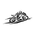 Samolepka silueta motorkář na auto a motorku, tuning nálepka (3666)