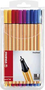 STABILO point 88 8820 popisovač žlutá, oranžová, červená, tmavě červená, růžová, fialová, fialová, modrá, světle modrá, středně modrá , tyrkysově modrá ,